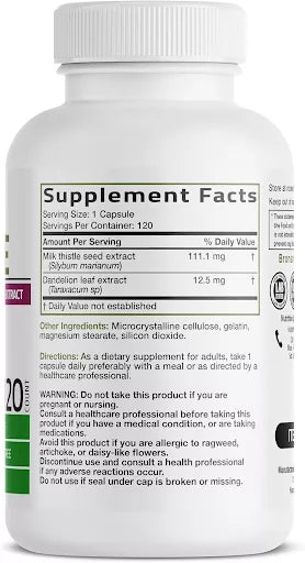 The back of a white supplement bottle showing the supplement facts, ingredients, and directions for use.